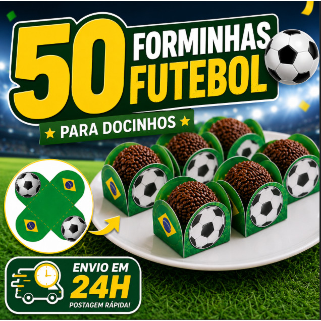 Forminha de Doces Futebol Personalizada no Tema /Lembrancinha de Festa /Aniversário