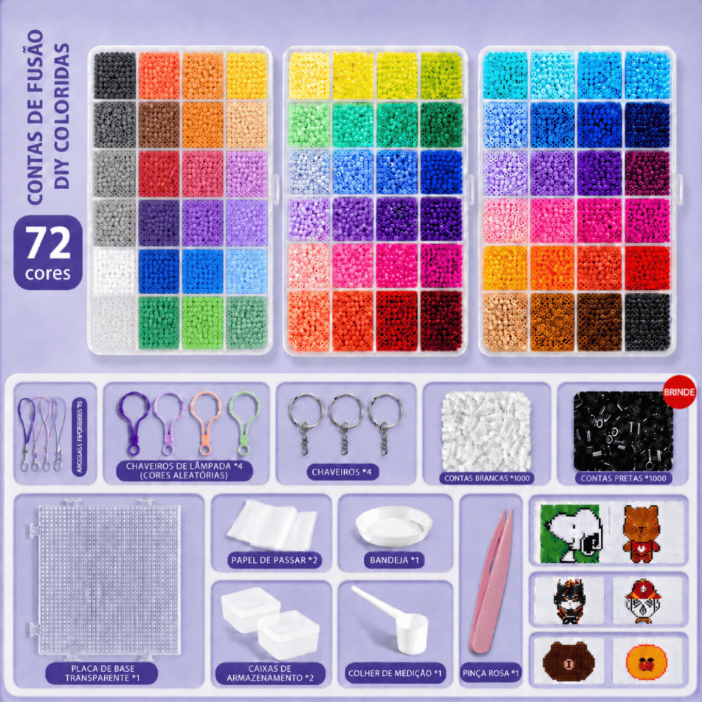 Kit De Contas Perler Hama   Caixa De Quebra-Cabeça DIY De 2.6 Mm   De Decoração De Artesanato Artesanal DIY
