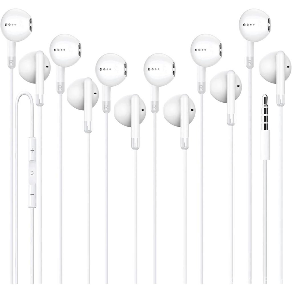 Cianyyee 6 Pack Fones de Ouvido com Fio, Som Estéreo com Graves Potentes, Controle de Volume, Fones de Ouvido com Microf