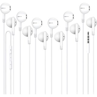 Cianyyee 6 Pack Fones de Ouvido com Fio, Som Estéreo com Graves Potentes, Controle de Volume, Fones de Ouvido com Microf