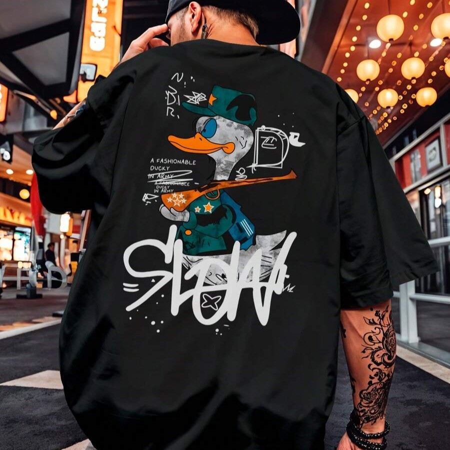 Camisa Camiseta Oversized Streetwear Confortável 100% Algodão Básica Estampada Masculina
