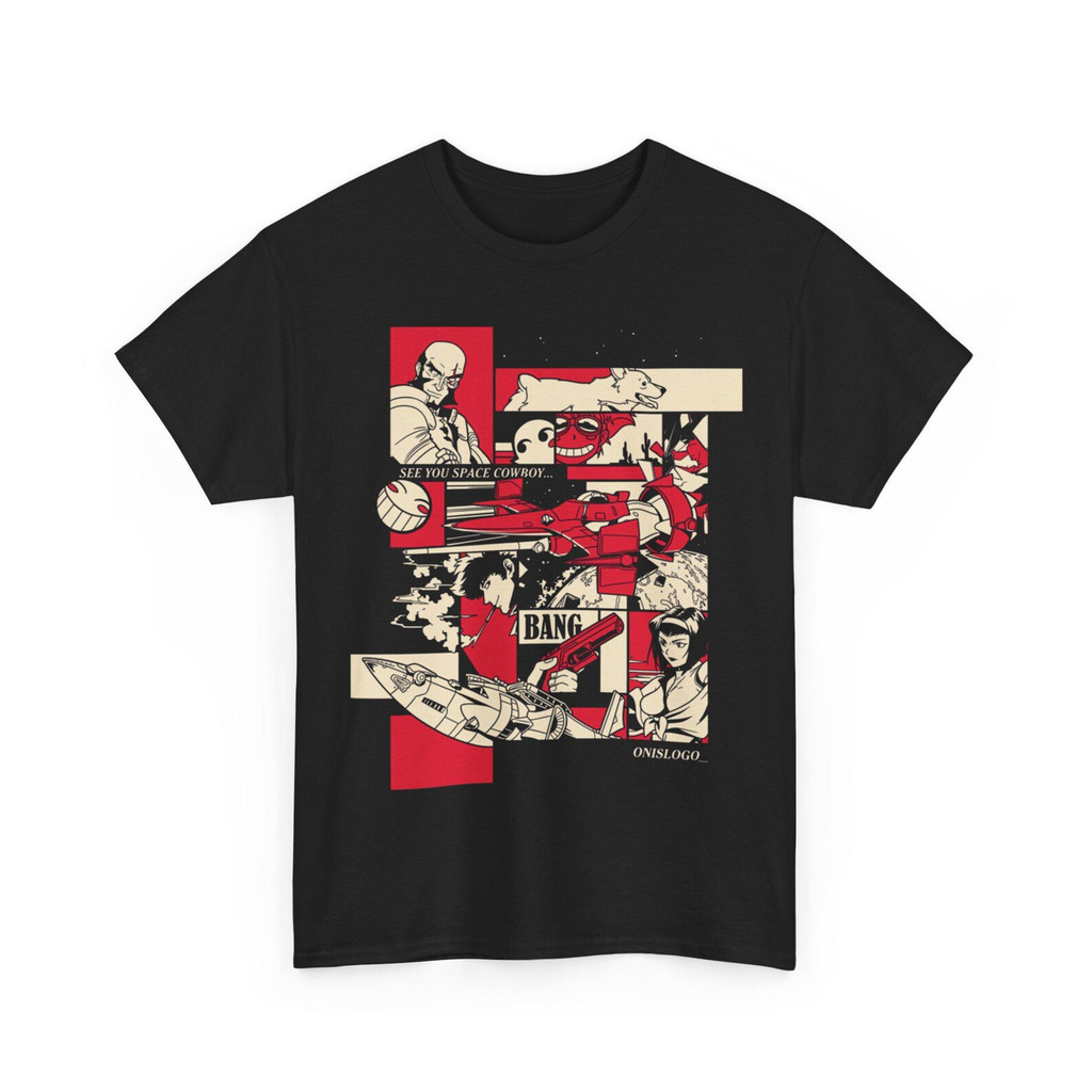 Camiseta Feminina Masculina Cowboy Bebop Collage Anime Blusa Unissex Algodão Premium Streetwear