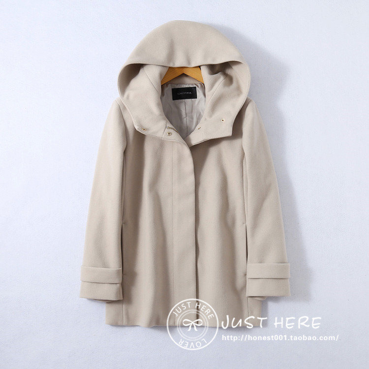 Japão pedido Original primavera outono inverno senhoras simples com capuz jaqueta de lã exportação comércio exterior tam