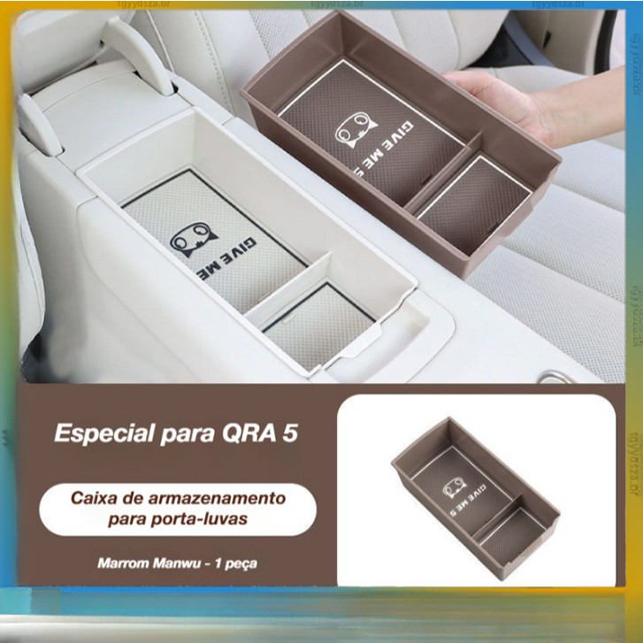 Adequado para GWM ORA 5, Caixa de Armazenamento para Console Central com Organizador em Camadas, Almofada de Assento 6SJ