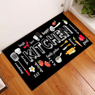Estilo americano cristal veludo tapete inglês longo cozinha antiderrapante tapete doméstico restaurante porta resistente