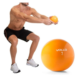 Bola Tonificadora 1kg Toning Ball Fitness Cor Laranja Vollo