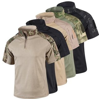 Camisa tática de manga curta estilo europeu, leve e de secagem rápida, camiseta militar de verão WOV9 LUCI.