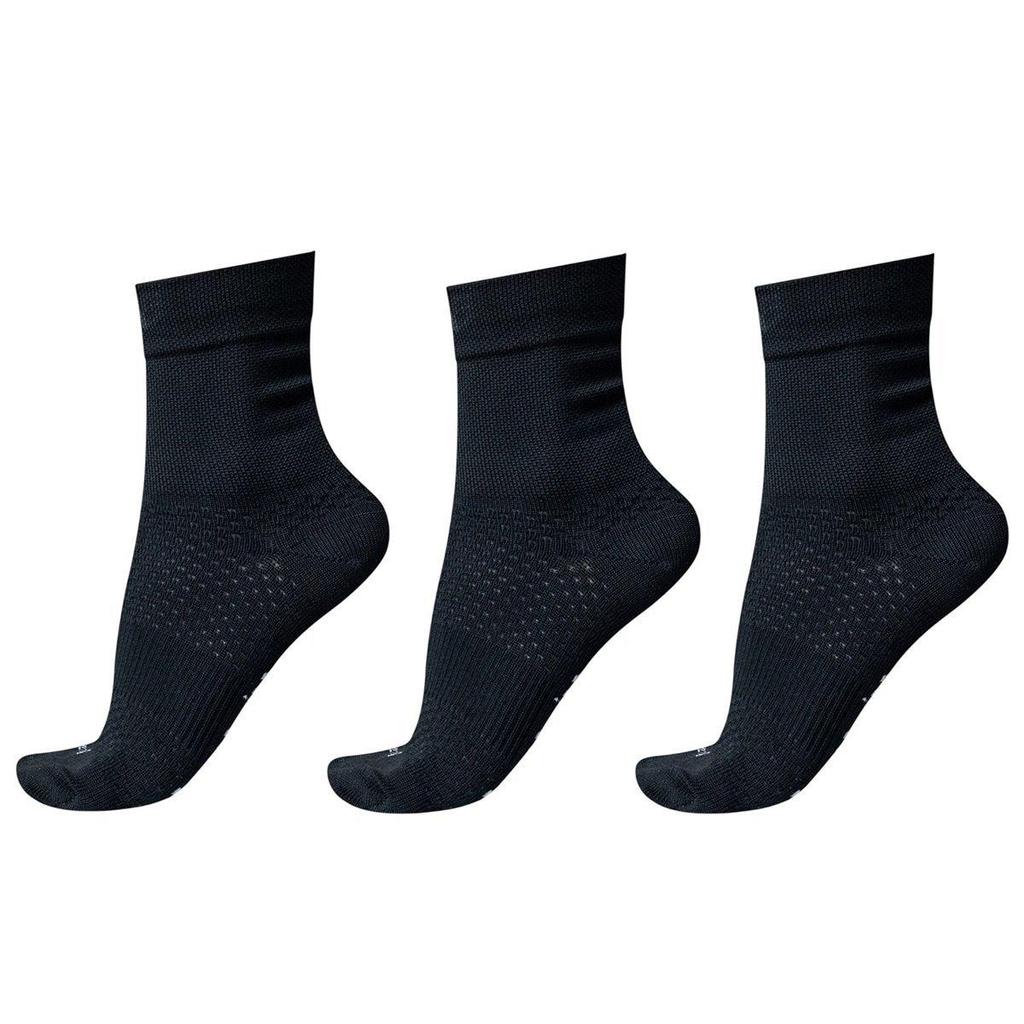Kit 3 Pares Meia Poliamida Corrida Cano Médio HUPI Fun Preto