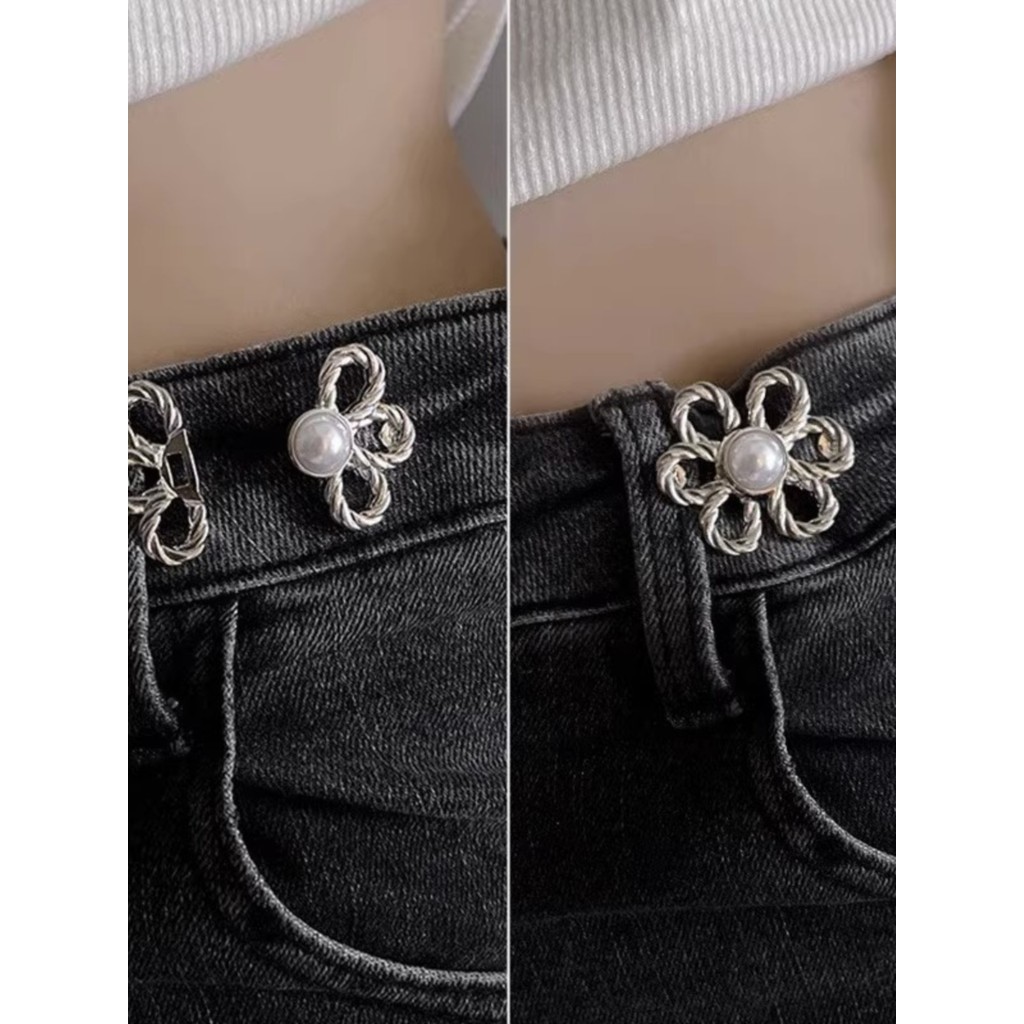 Saia Jeans invisível de cintura estreita ferramenta útil fivela de cintura sem costura broche multiuso Anti @