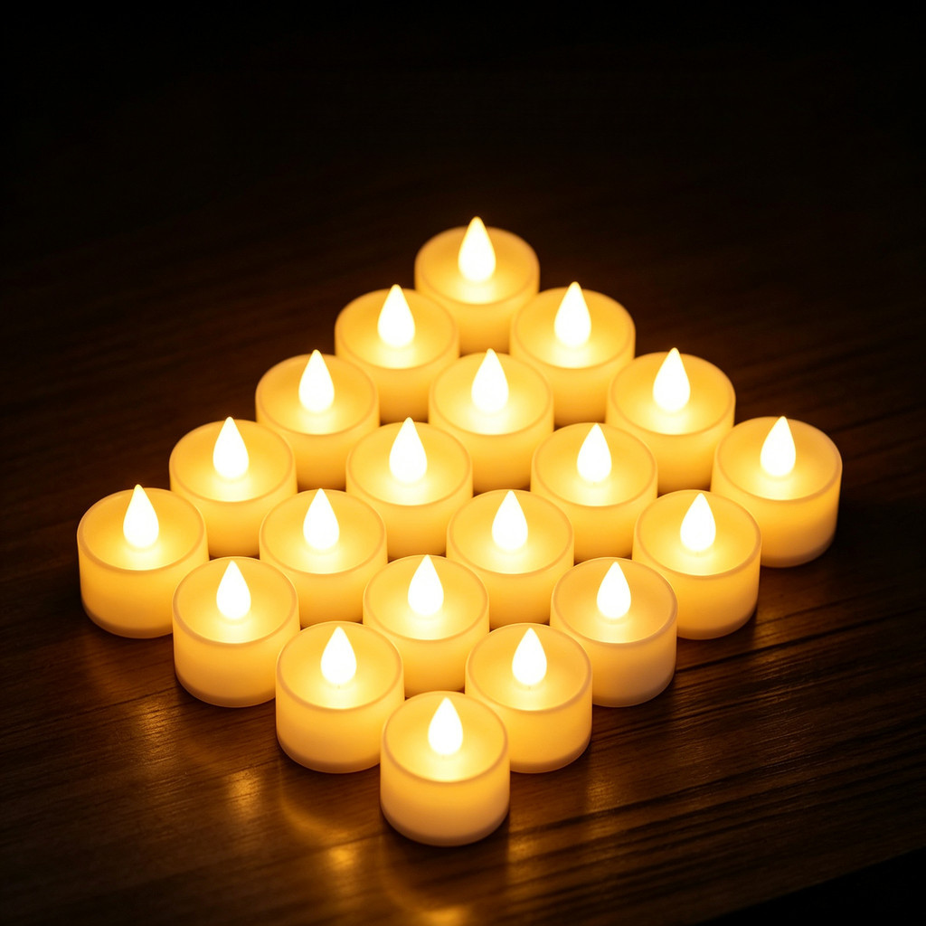 50 Kit Lindas Velas Decorativas De Led EletrôNicas Amarelas Para Festa Velas e Castiçais Decoração