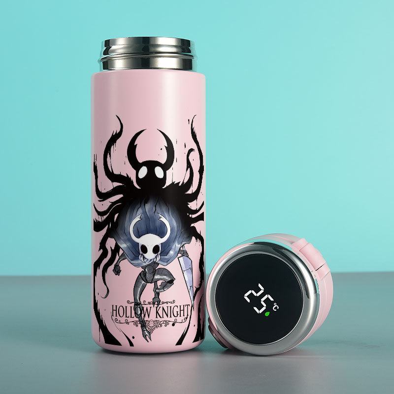 Garrafa térmica hollow knight 420ml aço inoxidável com termômetro digital display LED e trava de segurança