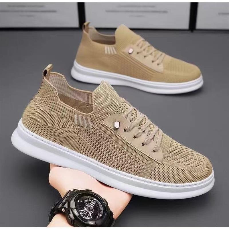 Sapatos masculinos verão respirável estilo fino voando tecido malha Casual esportes malha sapatos deslizamento-em sola m