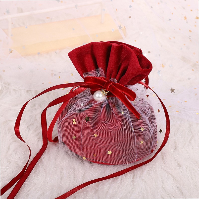 Saco de doces de casamento caixa de doces lembrança criativo aniversário mês cheio veludo saco de doces de casamento sac