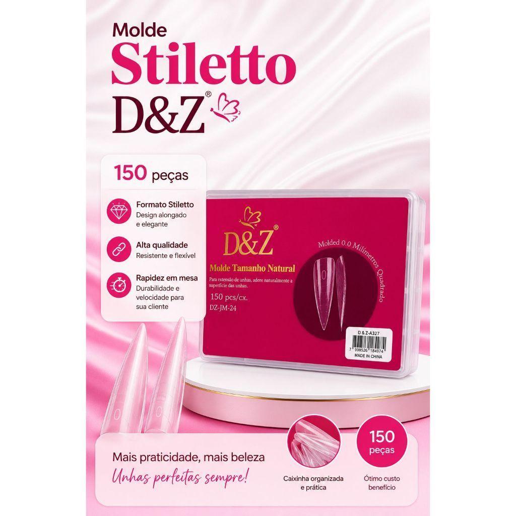 Molde DeZ F1 Modelos STILETTO Unhas Manicure 150 pcs