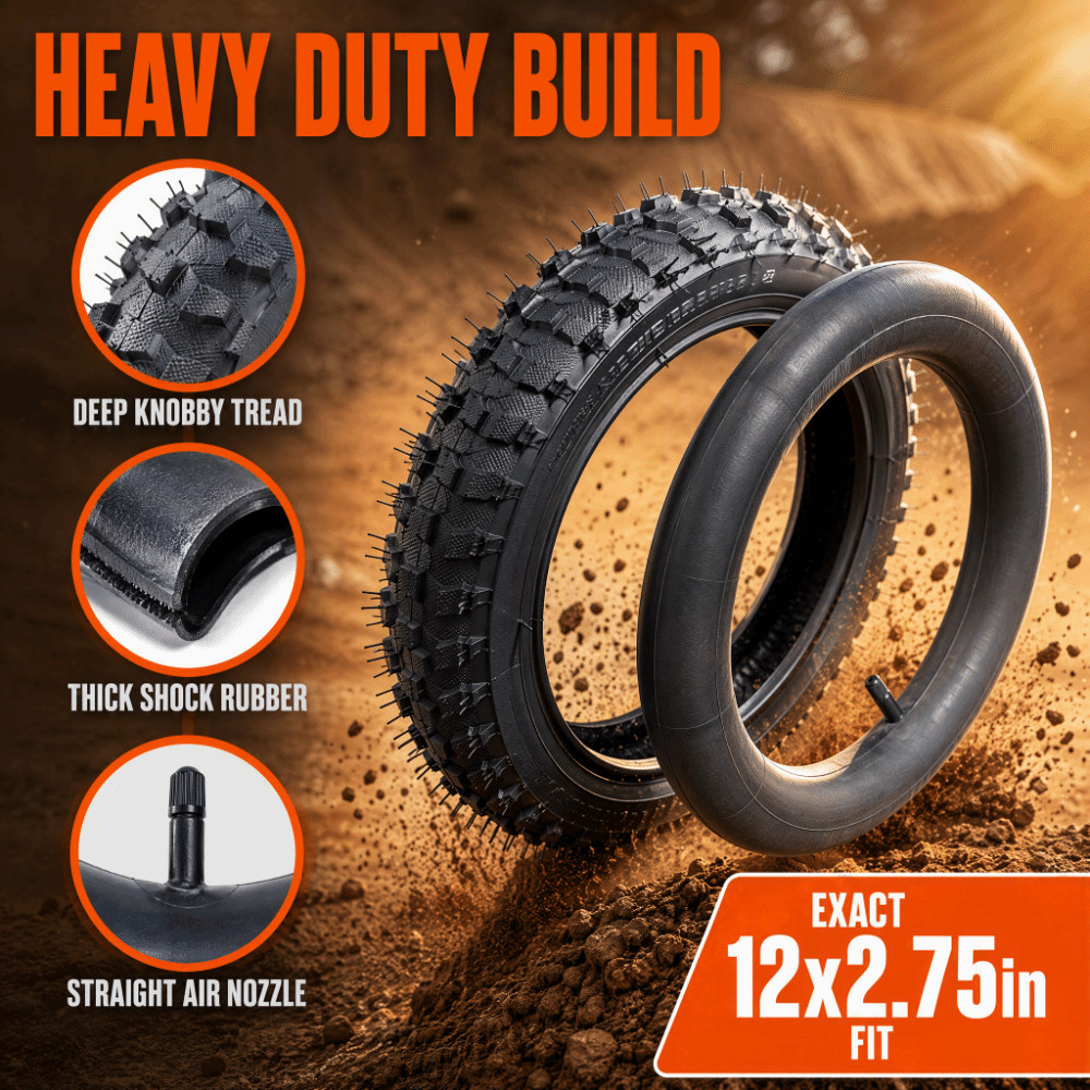Conjunto De Pneus , Tubo Interno De Borracha Preta , Pneu De Bicicleta De Sujeira Durável Para MX350/MX400 Mini Dirt Bik
