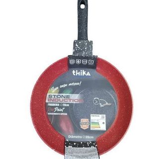 Frigideira Alumínio Antiaderente 28cm Vermelha THIKA
