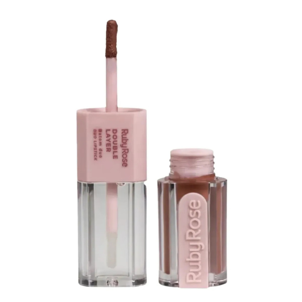 BATOM DUO MATTE E GLOSS RUBY ROSE DOUBLE LAYER DL100 LONGA DURACAO