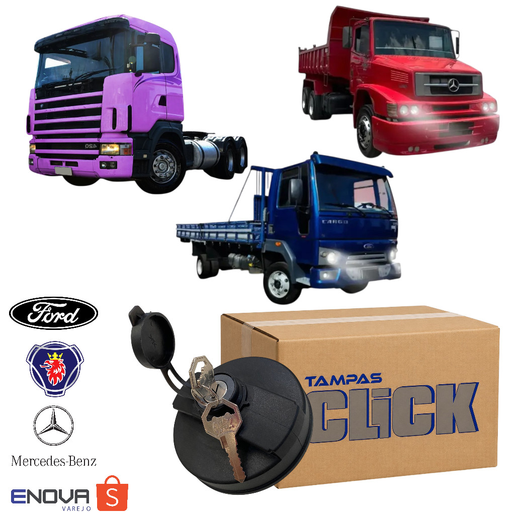 Tampa Tanque Combustível Caminhão C/ Rosca Interna+ 2 Chaves