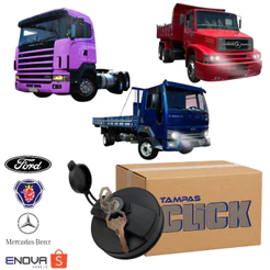 Tampa Tanque Combustível Caminhão C/ Rosca Interna+ 2 Chaves