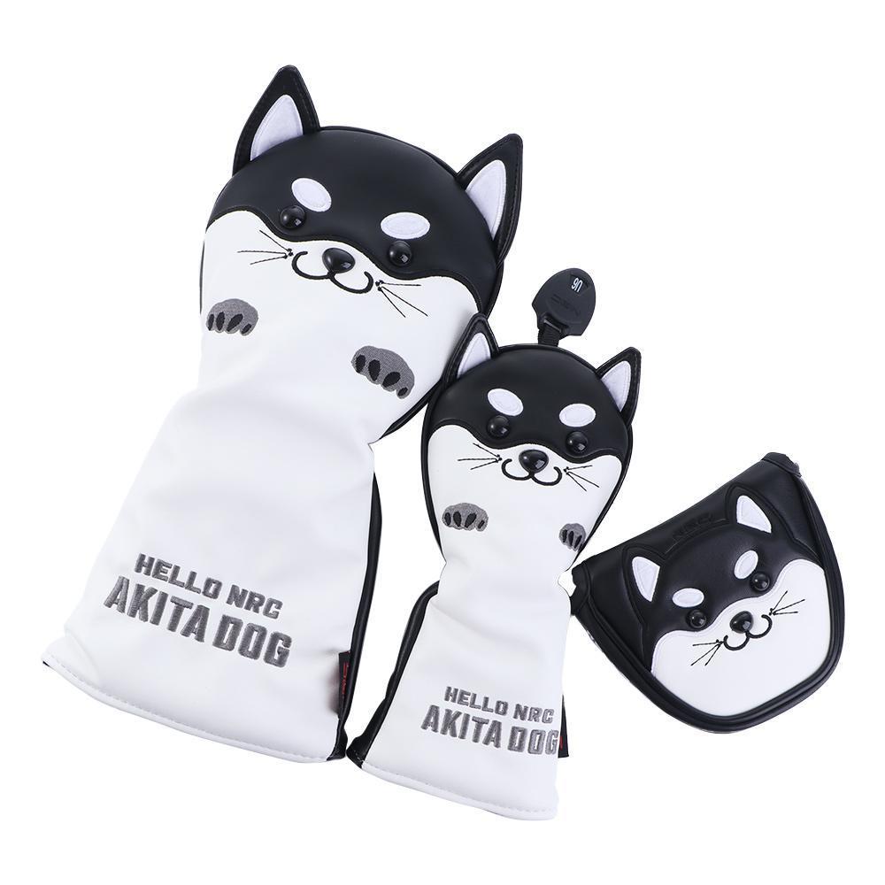 Clube De Golfe Headcover Golf Putter Capa Cão Dos Desenhos Animados Animal Para Motorista Fairway Número Tag Cabeça Cobr