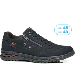 Sapatênis Pegada Masculino Plus Size em Couro Marinho 511801-06