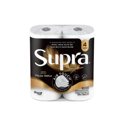 Papel Higiênico Folha Tripla 20m com 04 Rolos Supra