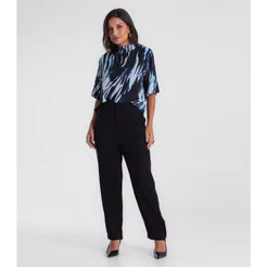Calça Feminina em Viscose Dobby Endless Preto