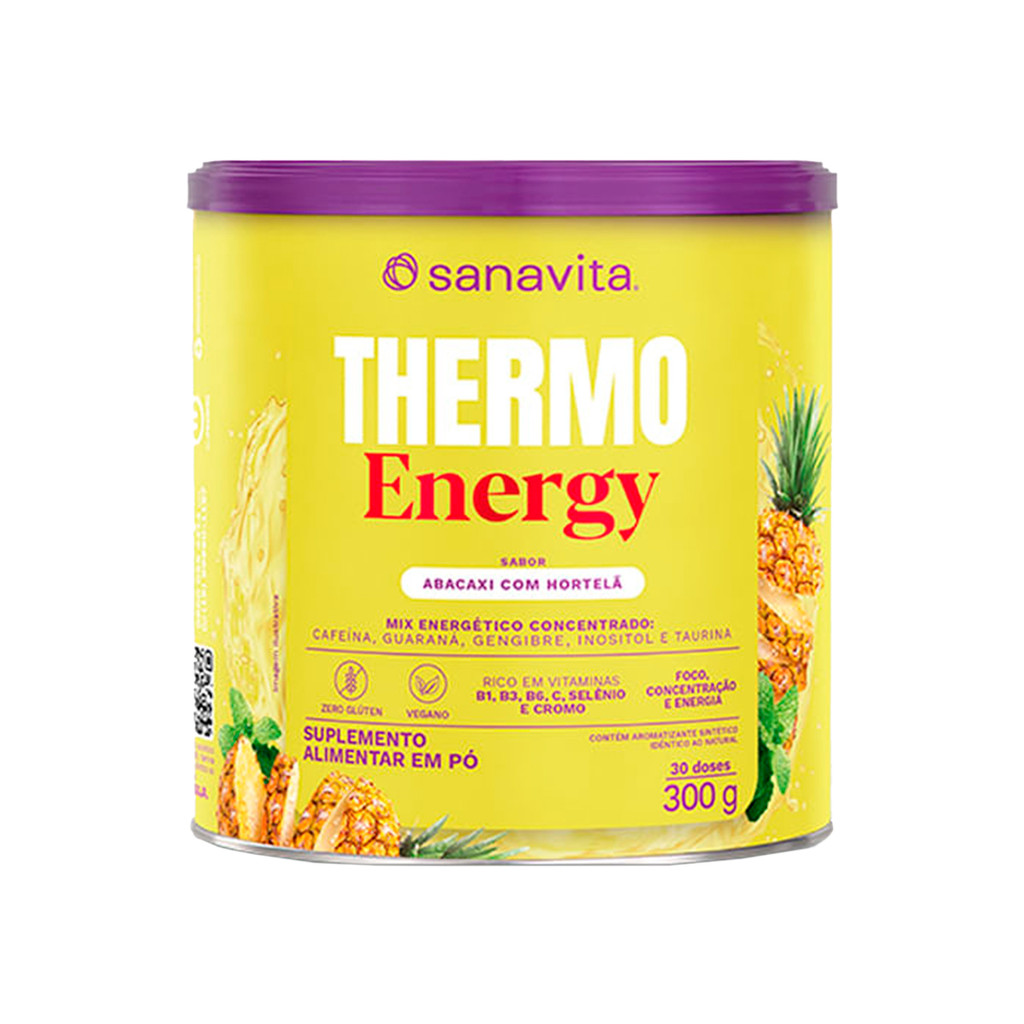 Thermo Energy Pré Treino Sabor Abacaxi e Hortelã 300g Sanavita