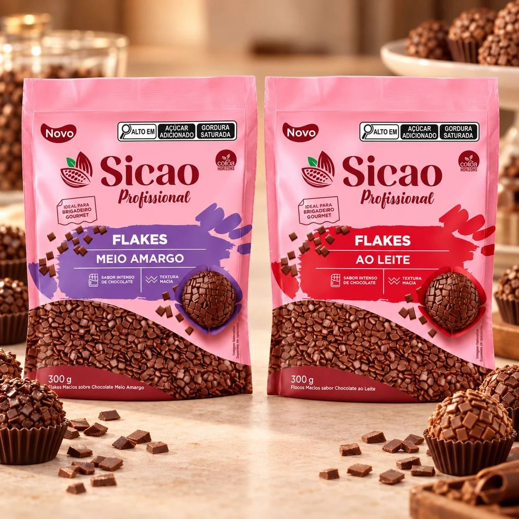 Granulado Flakes Sabor Chocolate ao Leite OU Meio Amargo - Profissional - 300g - Sicao | Brigadeiro Gourmet, Bolos, doce