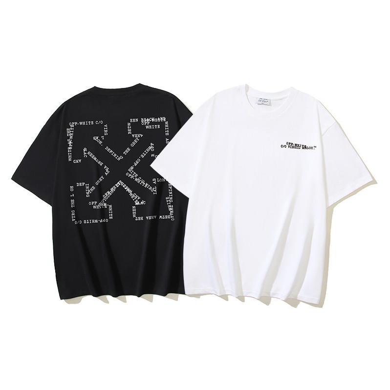 Camisetas Masculinas da Moda 2026, Camiseta de Algodão 260g com Estampa de Letras e Seta, Camiseta Oversize Unissex SS L