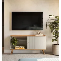 Rack para TV até 50 Polegadas MDF 120cm Rubi Branco