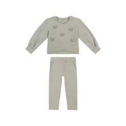 Conjunto Infantil Menina Laços Bordados Colorittá Cinza