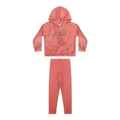 Conjunto Infantil Menina Peluciado Laço Elian Laranja