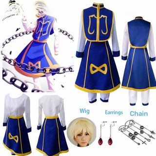 Anime Manga Hunter x Cosplay Traje Kurapika Correntes Anel Brinco Camisa Peruca Festa De Natal Uniforme Fato