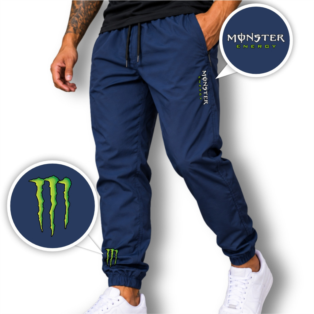 Calça Tactel Masculina Jogger CMNST 03 Lisa Esportiva Fitness Academia Treino Corrida Caminhada Casual Confortável Leve