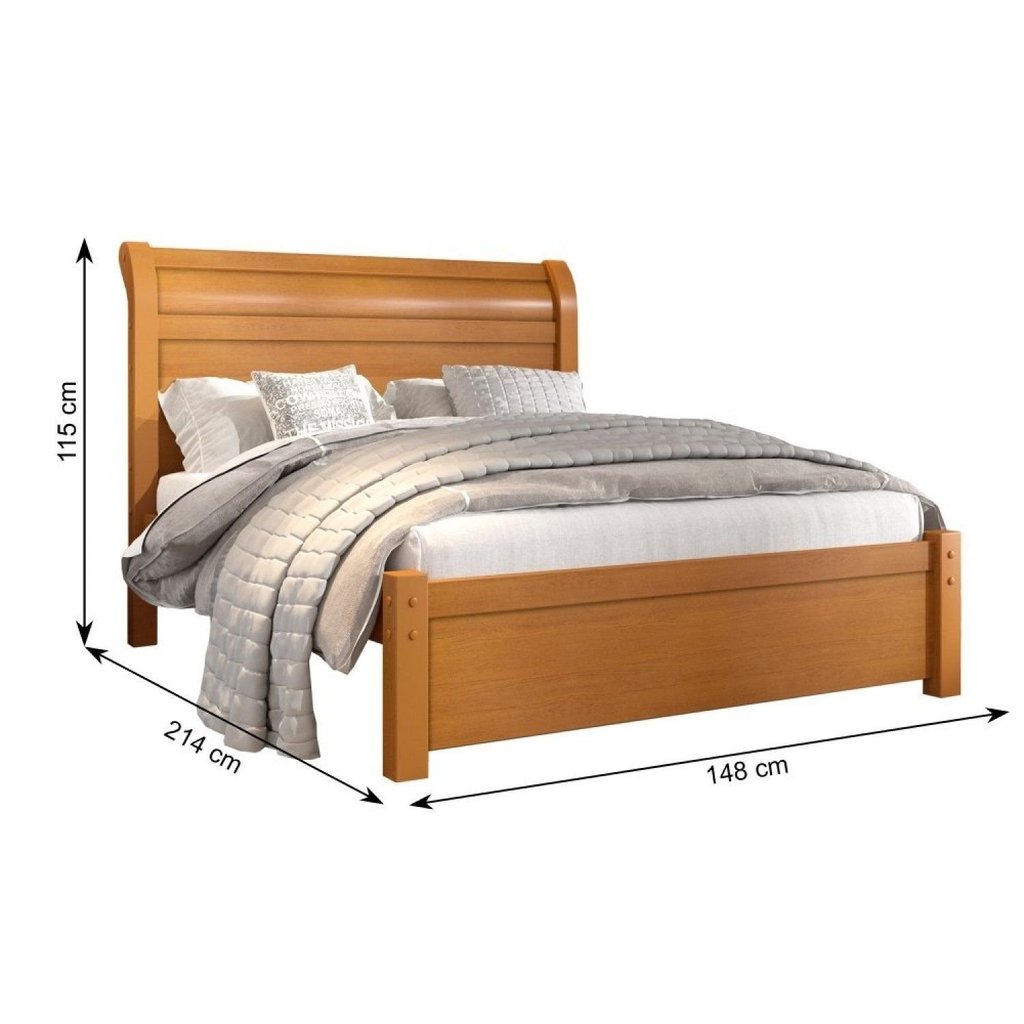 Cama Casal em MDF Madri Espresso Laranja/Cinamomo Cinamomo · foto 2