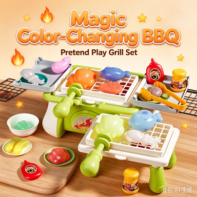 Brinquedo de Cozinha Realista para Crianças, Conjunto de Cozinha para Churrasco com Mudança de Cor, Diversão para Piquen