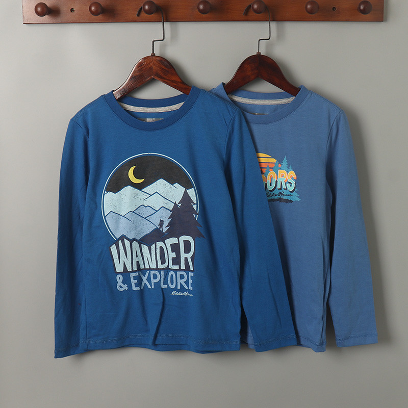 Comércio exterior médio pequeno crianças meninos primavera outono manga comprida camiseta em torno do pescoço pulôver Ba