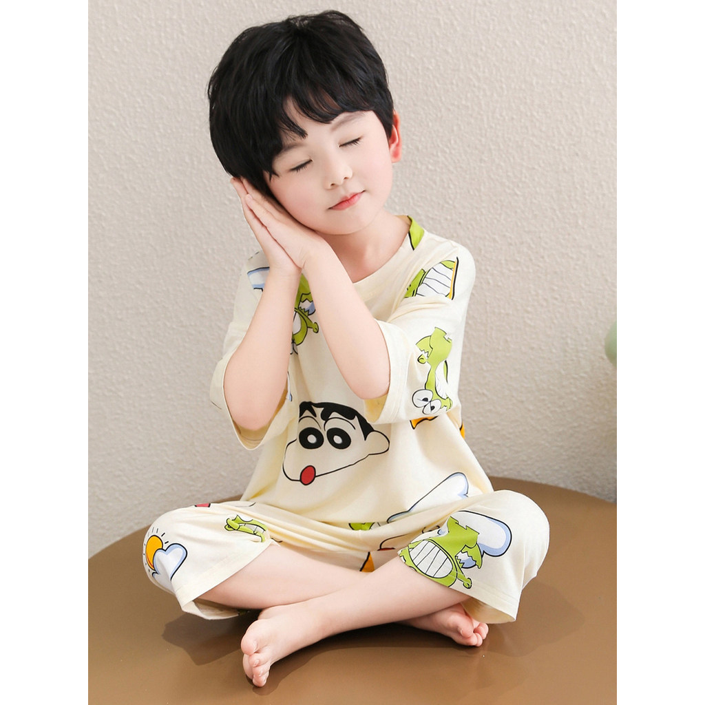pijama infantil pijama infantil menino verão Pijama para meninos Verão modal modal 2026 novo bebê masculino terno de man