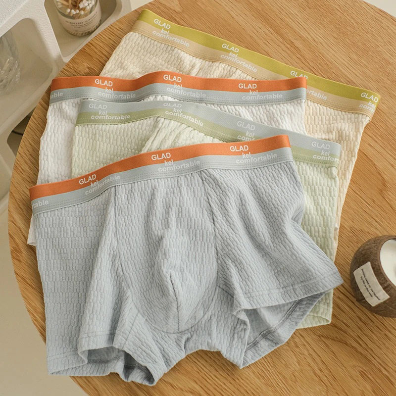 HHR Roupa íntima masculina confortável verão cintura média adolescente meninos boxer shorts masculinos