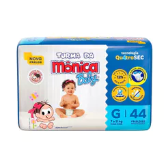 Fralda Descartável Turma da Mônica Baby Mega G (7–11 kg) 44 Unidades