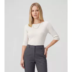 Blusa Feminina Tricot Decote Canoa Endless Bege