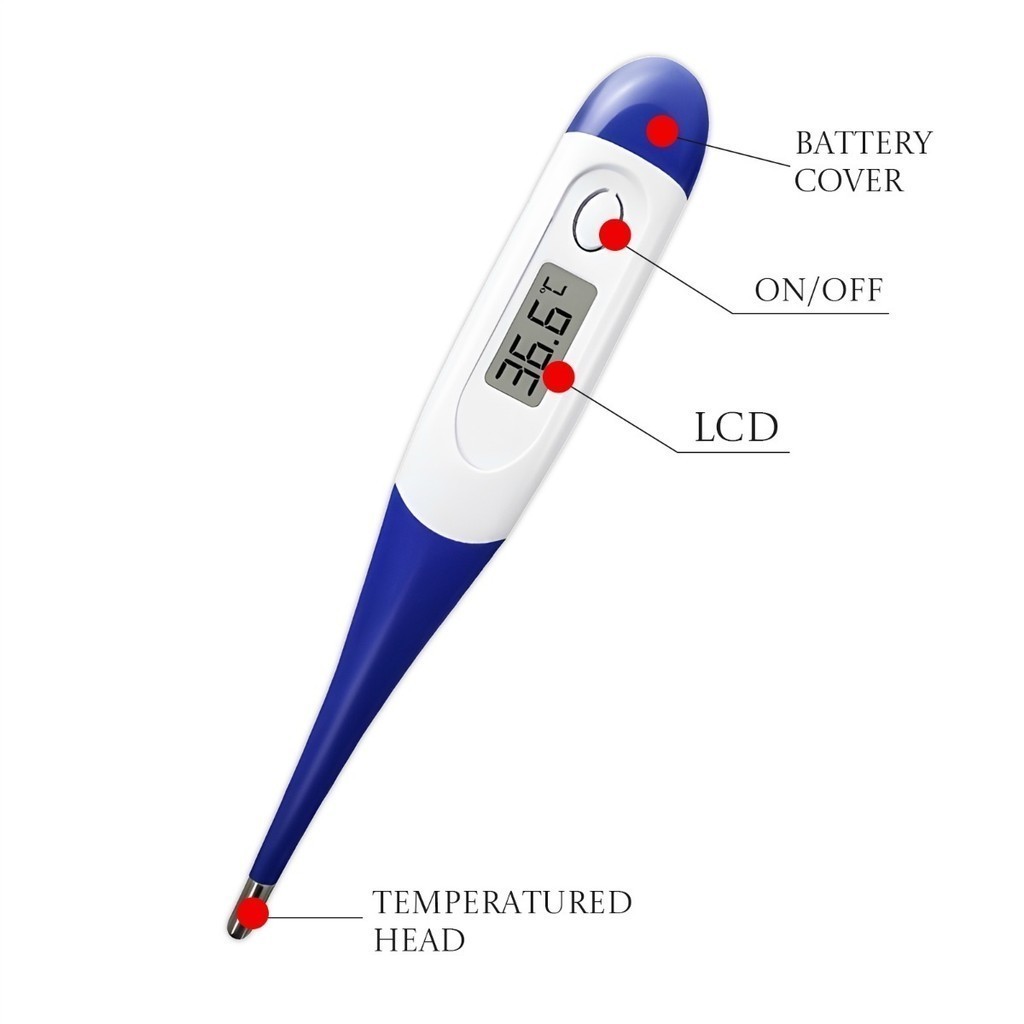 kit 2 Termômetro Clínico Digital com Ponta Flexível yihan