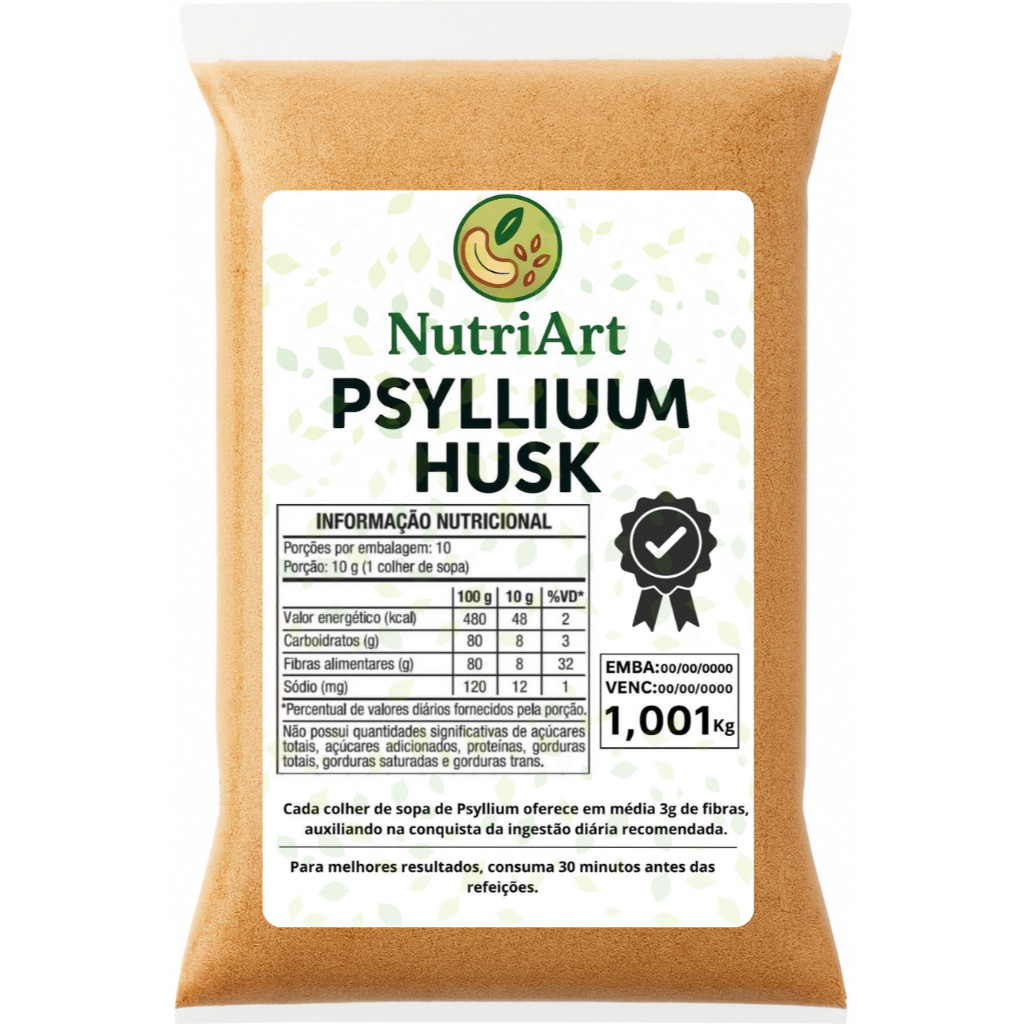 PSYLLIUM HUSK FIBRA 1KG - 100% NATURAL PREMIUM em Oferta na Shopee