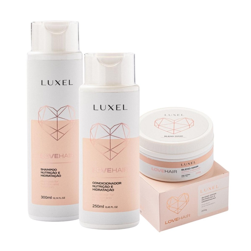 Tratamento para Cabelo Ressecado Hidratação e Nutrição Capilar Kit 3 Passos Luxel