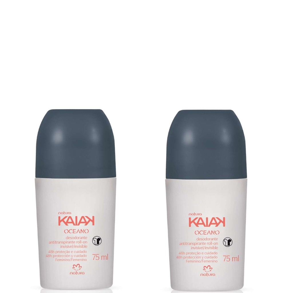 Kit Desodorante Roll-on Kaiak Oceano Feminino 75ml - Natura