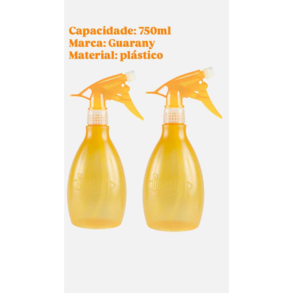 KIT COM 02 BORRIFADOR MANUAL GUARANY COM GATILHO 750ML em Oferta na Shopee
