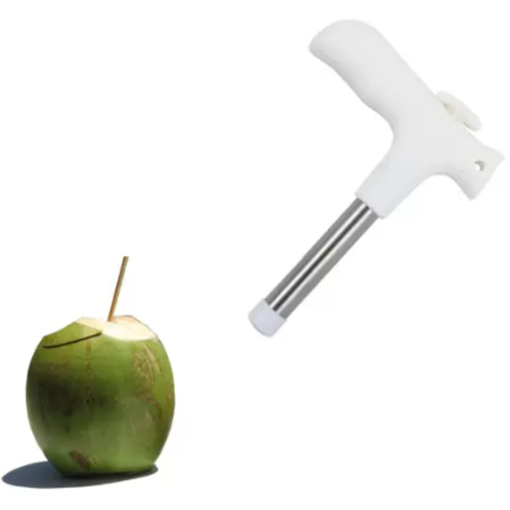 Fura Coco Furador Manual Abridor Rápido Inox Original 13x9cm Multifuncional Utensilio Para Cozinha
