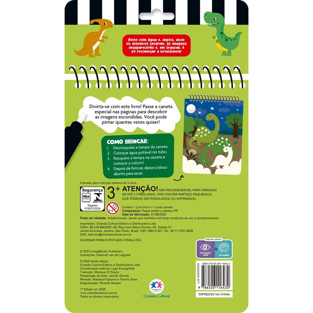 Aquabook pinte com agua | Dinossauros em Oferta na Shopee