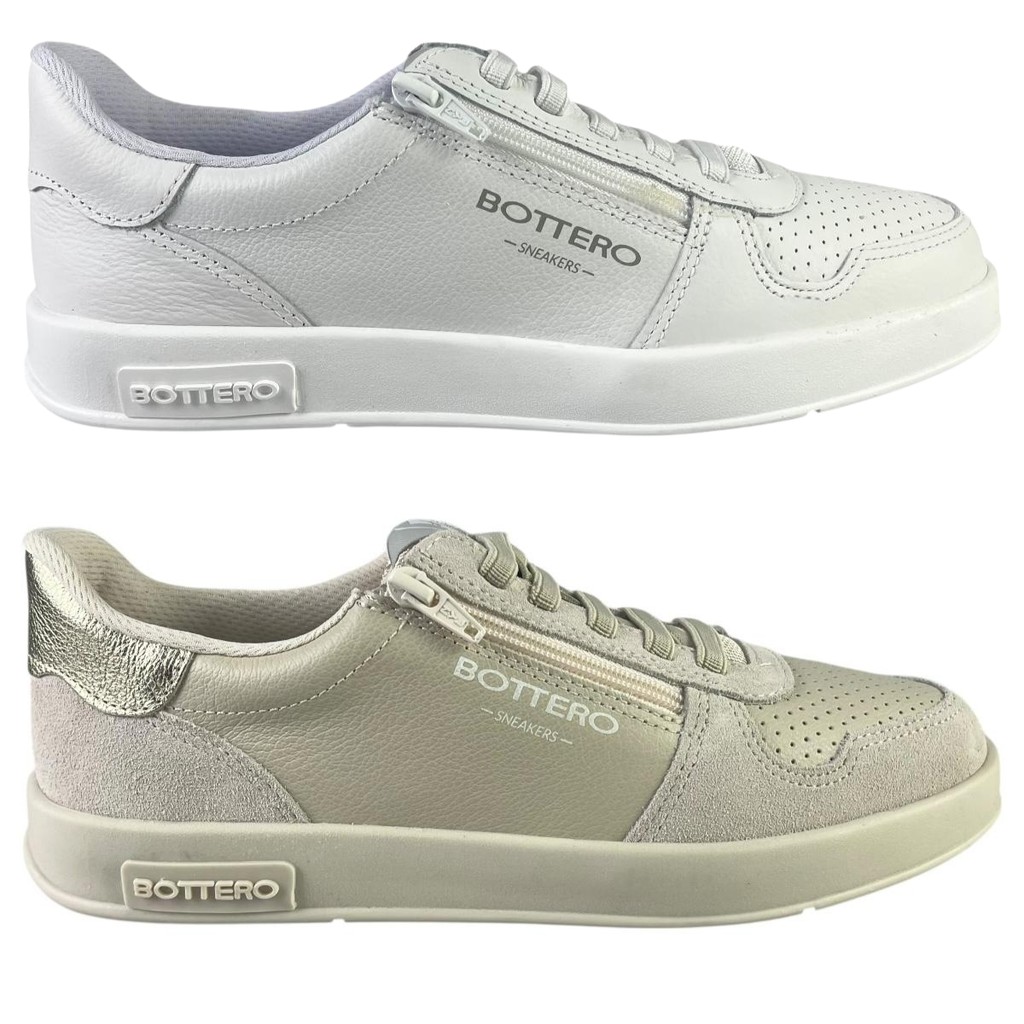 Tênis Feminino Bottero Casual Couro Zíper Sneakers Confortável Estilo Urbano Moda em Oferta na Shopee
